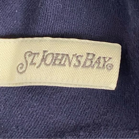 St. Johns Bay Womens Blue Button Long Sleeve V Neck Decorative Button Down XL - Picture 8 of 11